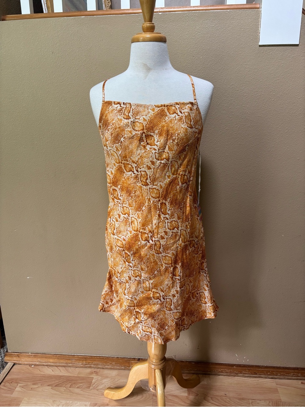 Billabong Snake-Print Slip Sun Dress L ~ New w Tags